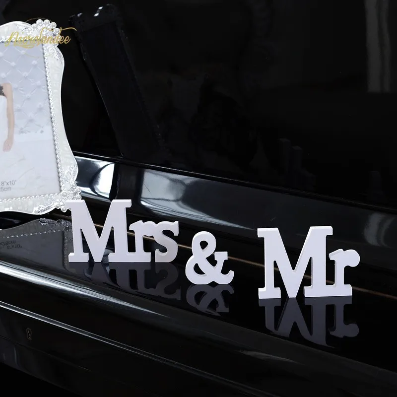 NICROLANDEE 3 шт/Набор Свадебные украшения Mr& Mrs Mariage День Рождения украшения День Святого Валентина белые буквы Свадебный знак