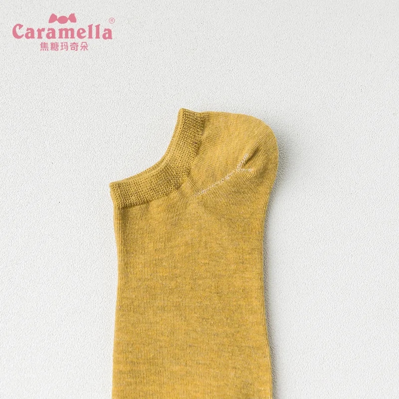 

12 Pairs/Lot Caramella Men's Socks Solid Color Cotton Ankle Socks Low Cut Summer Cotton Socks for Men