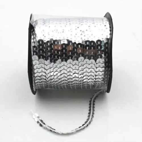 Silver 10yards 10 Ярд/лот 6 мм MulitColor на серебряной основе ПВХ свободные блестки цепи пришить на планки линия блестка для сумки ткань ремесла DIY аксессуары - Цвет: Silver 10yards
