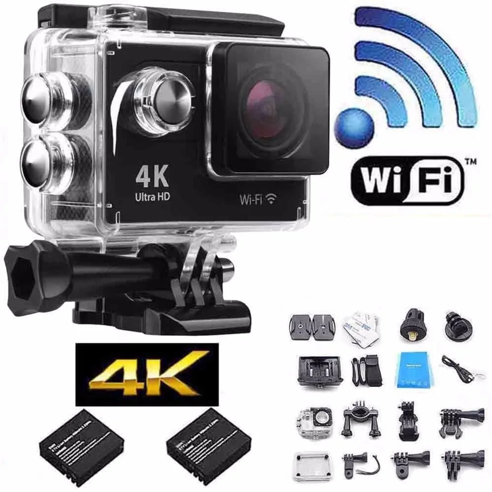Водонепроницаемый 4 К Спорт действий Камера Wi-Fi Беспроводной 2.0 дюймов DV Full HD 1080 P