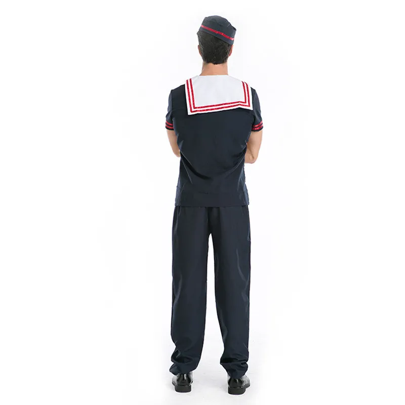 Взрослые мужские костюмы на Хэллоуин костюм матросского синего флота Косплей