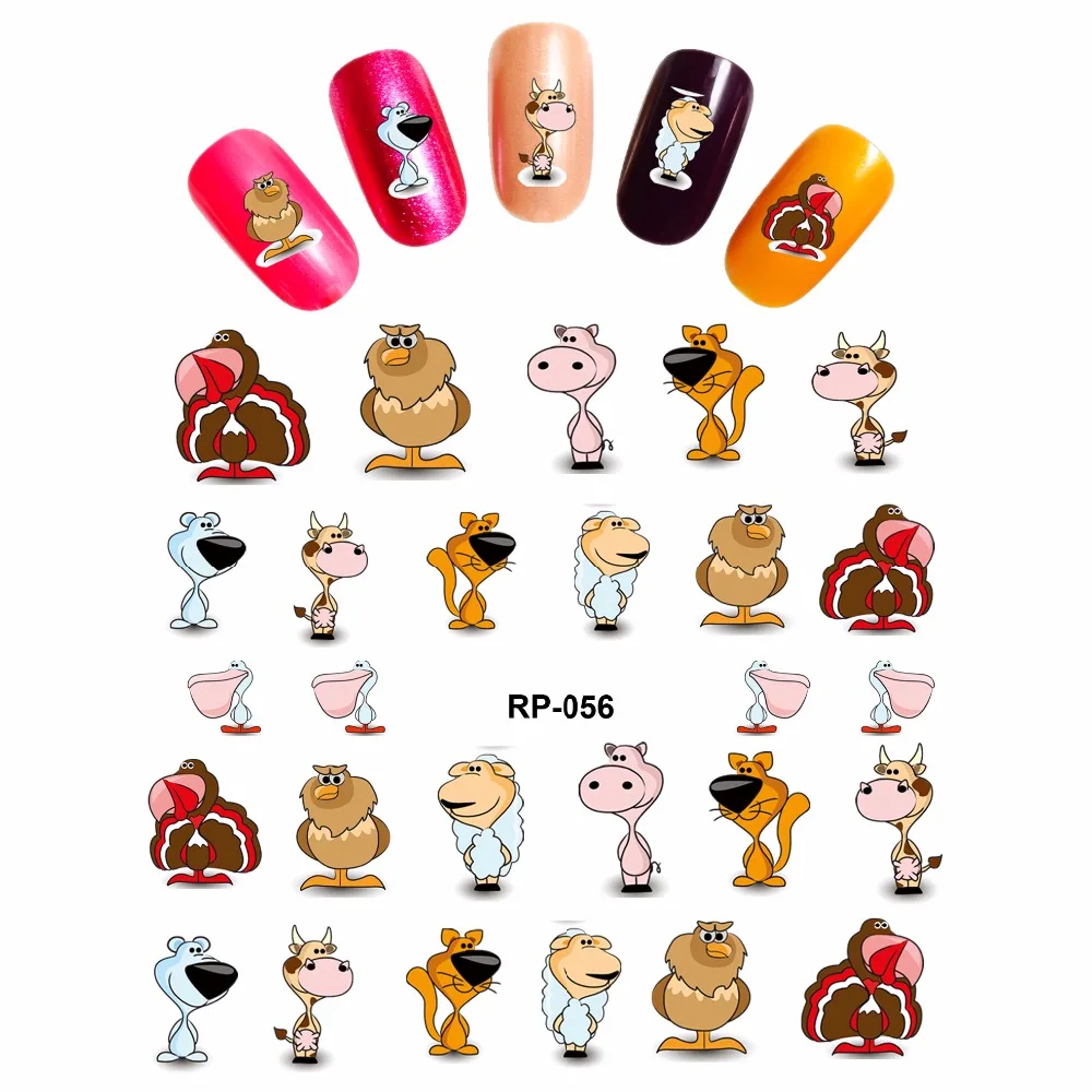 Искусство ногтей красота искусственная наклейка слайдер мультфильм животные