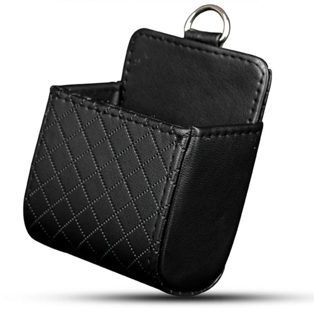 Черный кожаный чехол органайзер из искусственной кожи для мобильного
