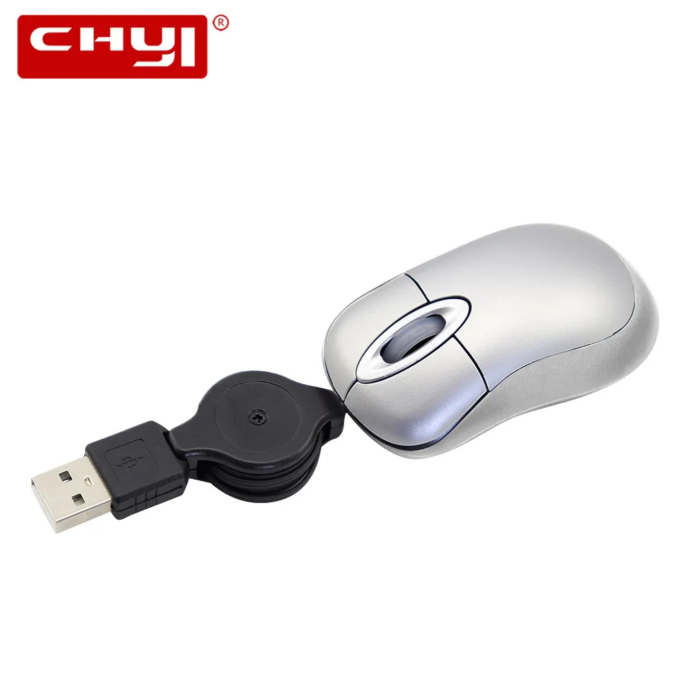 Выдвижной кабель USB Проводная мышь мини-мышь для путешествий оптическая