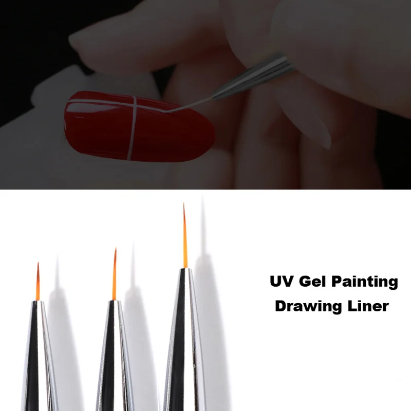 3 шт./компл. блестками Nail Art кисти для рисования картины резьба ручка инструменты