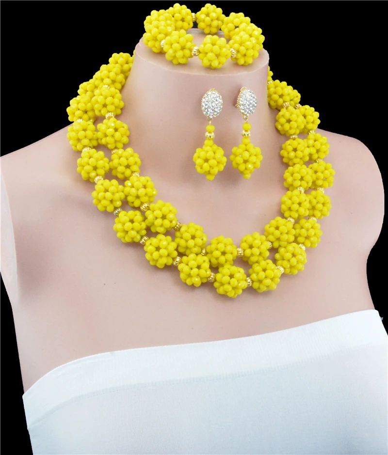 Африканские невесты ручной работы желтые хрустальные бусины ювелирный набор