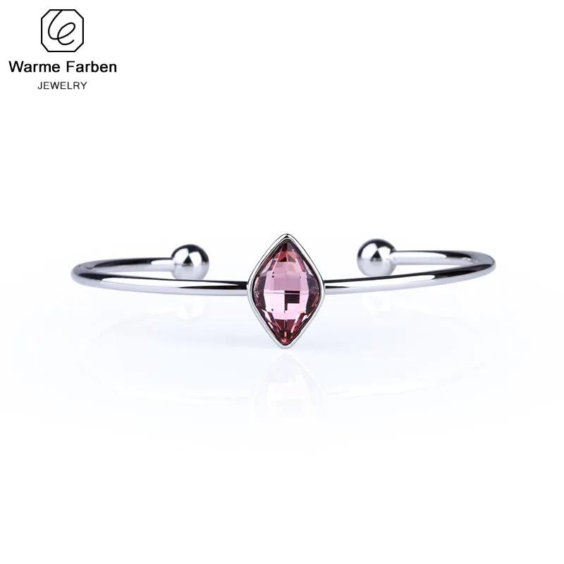 Украшенный кристаллами от Swarovski Женский браслет простой Ромбический Кристалл