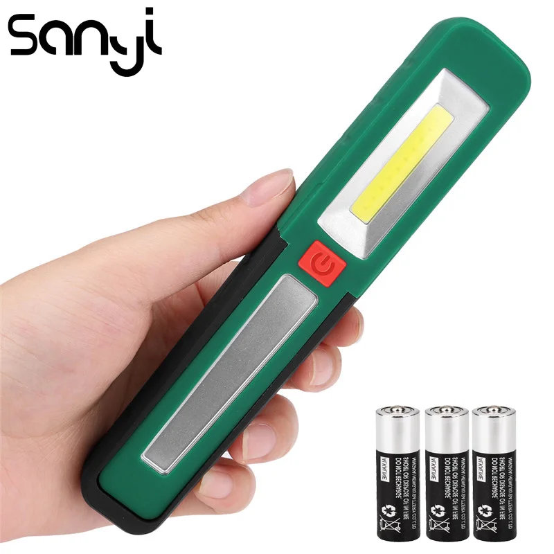 

SANYI 3 Modes Portable Lantern LED COB Flashlight Torch Power by 3*AAA Battery for Camping Hunting Working Light