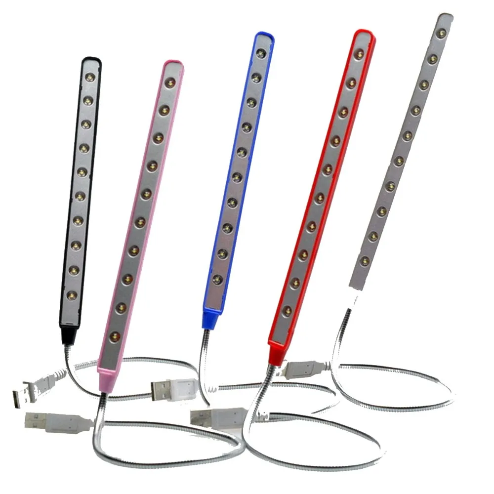 Гибкая Регулируемая Настольная лампа с 10 светодиодами USB|Лампы для чтения| |