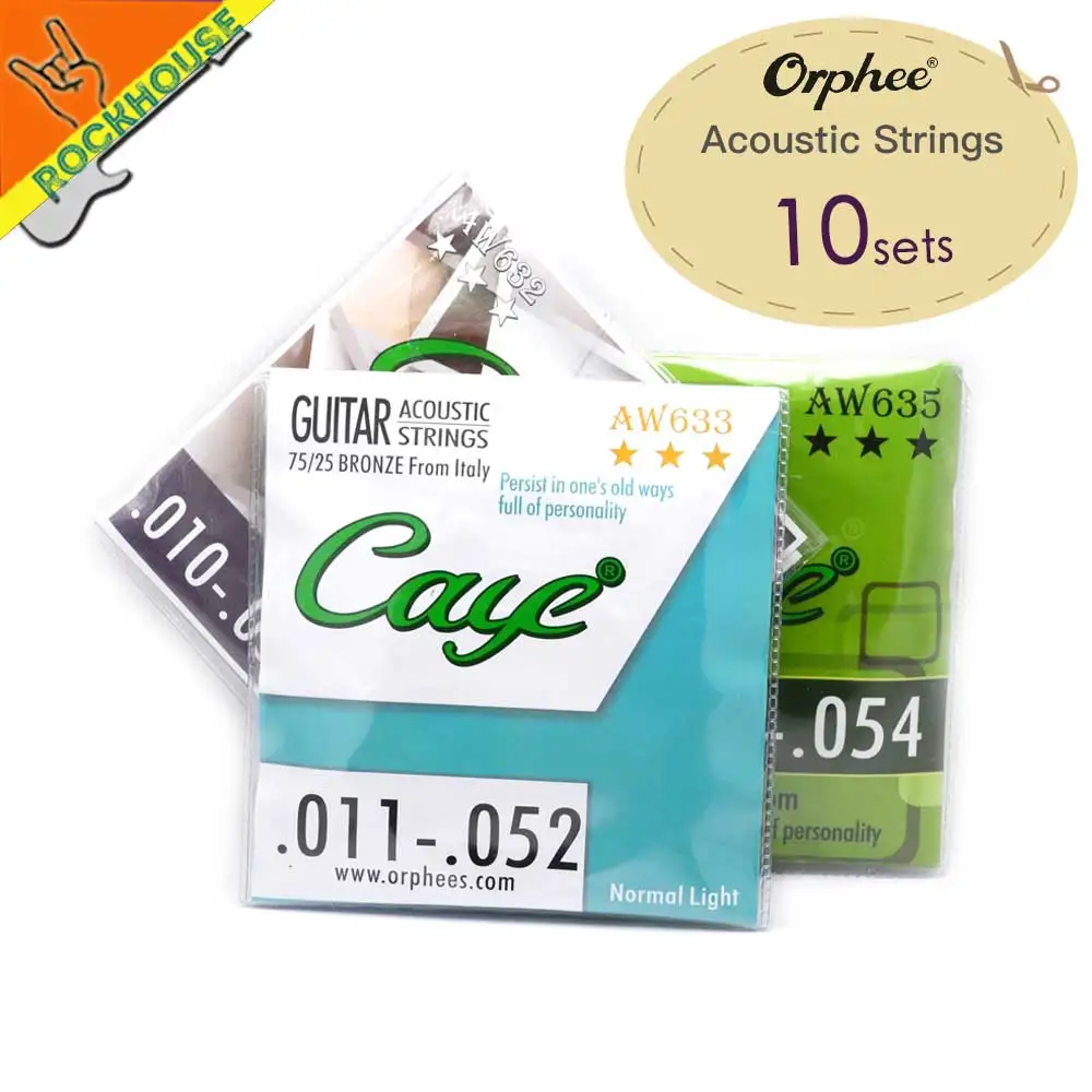 

Струны Orphee 75/25 для акустической гитары, 10 комплектов