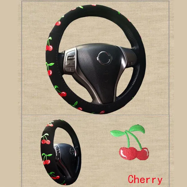 2019New чехол рулевого колеса автомобиля дамская вышивка Авто Рулевое покрытие четыре сезона украшение интерьера автомобиля Руль крышка