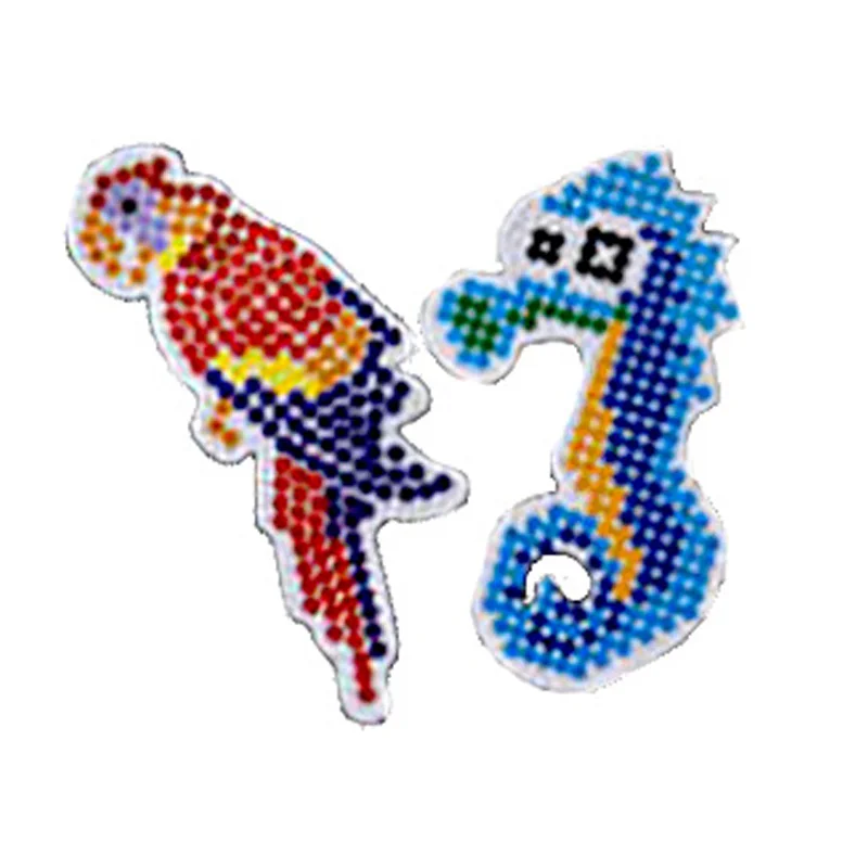 2 шт./пакет Хама бусины 5 мм, Фурнитура для бижутерии, Pegboard головоломки Perler бисер Пазлы колышек Панели ремесло колышек Панели детские развивающие игрушки для детей - Цвет: parrot-hippocampi