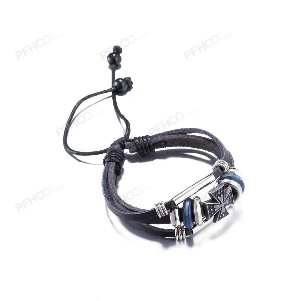 Крест pulsera pulceras cuero leren кожаные PU Подвески dijes черный пистолет bijoux luxe товары в