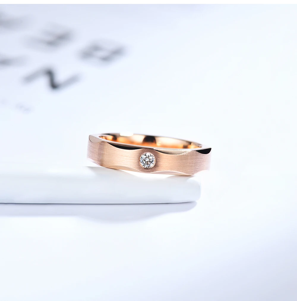 AULEEZE настоящее кольцо с натуральным бриллиантом 18k белое золотое кольцо для пары простое матовое мужское женское кольцо Свадебные украшения