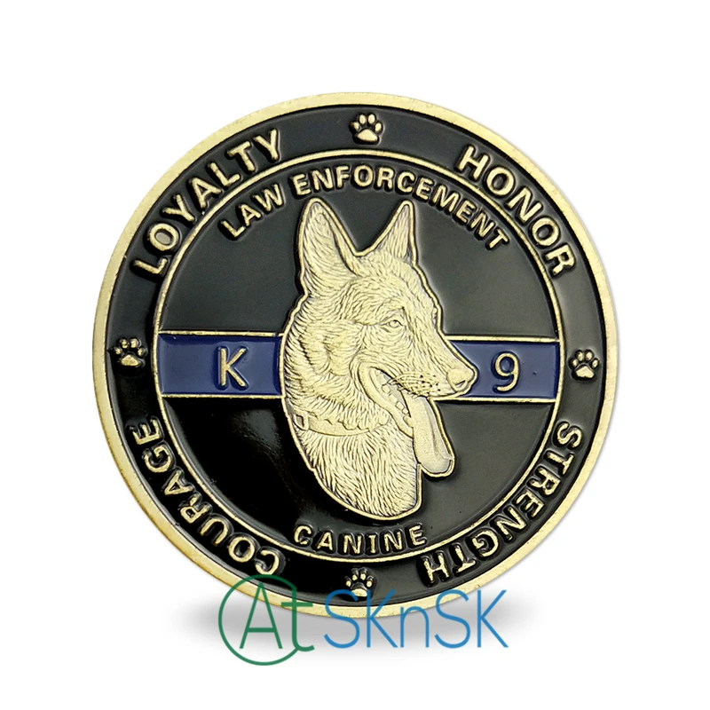wholesale Fashion medal souvenir Protector of Law Enforcement Guardians Night Unite States Police dog K9 challenge coins Gift | Дом и сад