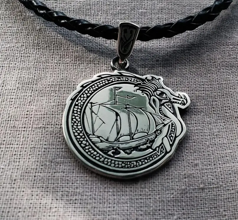 10 шт. оптовая продажа ожерелье с подвеской в виде кораблей викингов
