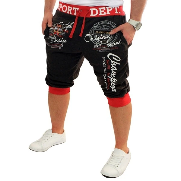 Мужские повседневные спортивные шорты ZOGAA свободные с принтом в виде букв для