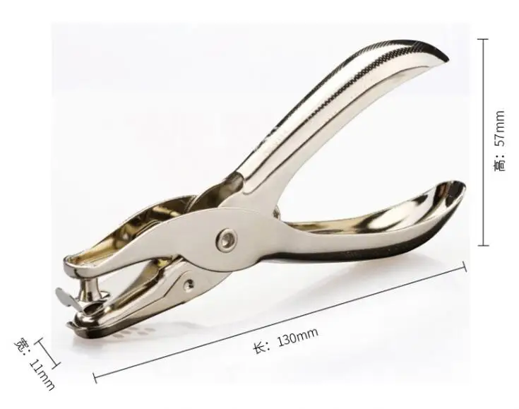 Hand-held Paper Punching Pliers Metal Circle Hole Punch 6mm Single-hole Ticket Checker Puncher | Канцтовары для офиса и дома