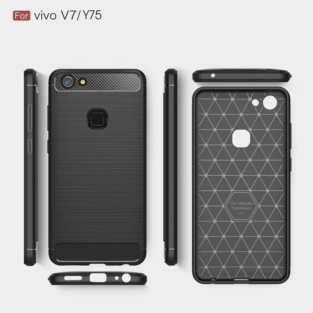KEYSION чехол для телефона BBK VIVO V7 Экологичное углеродное волокно мягкий ТПУ матовый