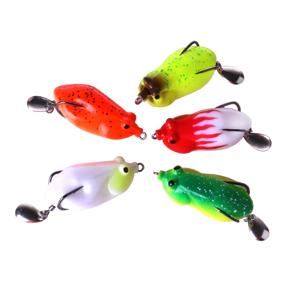 

5pcs Bionic Lure Sequins Fishing Bait Far Throwing Bionic Frog Bait Tackle Hook Fishing Tool ED-shipping