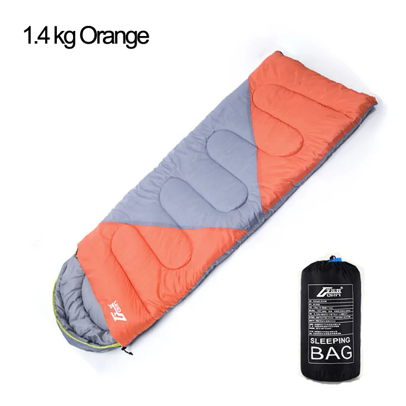 1400g orange Открытый Кемпинг взрослый спальный мешок водонепроницаемый сохраняет тепло три сезона весна лето спальный мешок для кемпинга путешествия - Цвет: 1400g orange