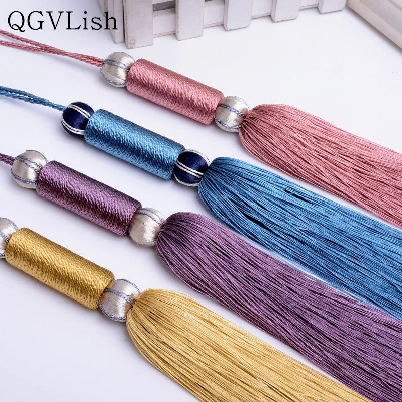 QGVLish 5Pcs Cord Small Curtian Tassels Fringe Curtain Accessories DIY Sewing Valance Stage Sofa Key Tassel Tie Backs Home Decor
