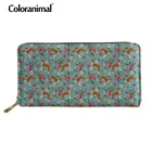 Coloranimal Басенджи цветок с принтом в виде милой собачки, кошельки для мужчин и женщин держатель для карт из искусственной кожи с Портативный вместительная сумка для хранения, сумочка, сумка для денег
