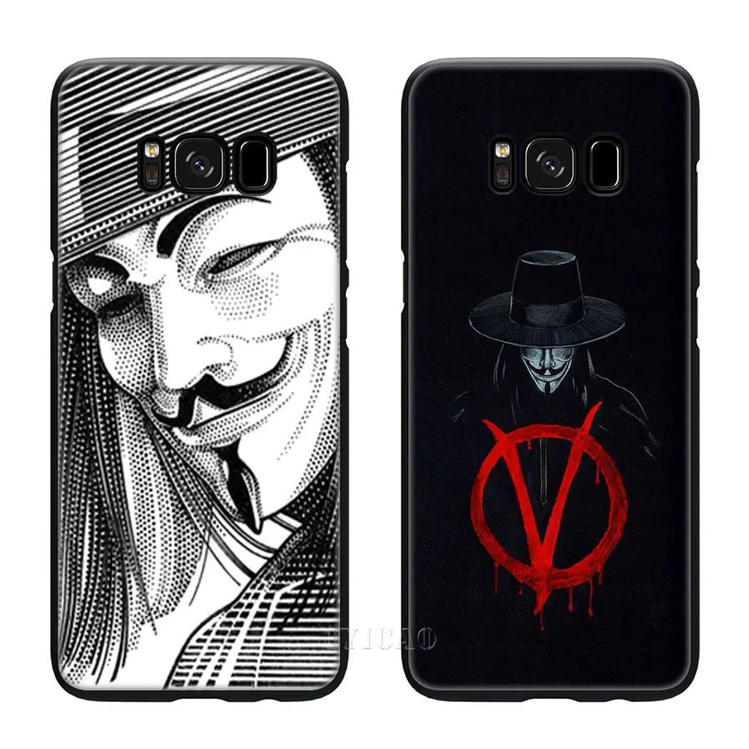IYICAO V-Vendetta Маска Мягкий силиконовый чехол для samsung Galaxy S10 S9 S8 Plus S10e S6 S7 Edge телефона |