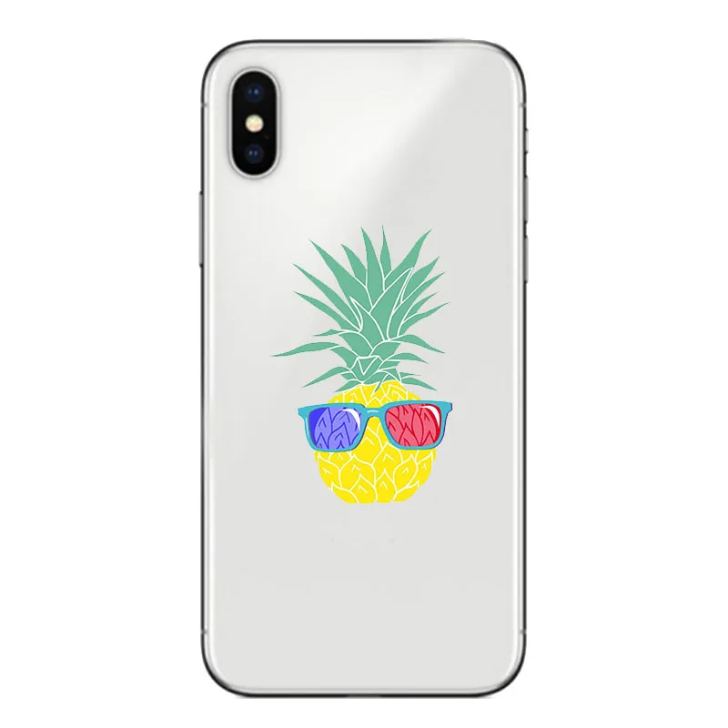 Чехол для телефона с изображением фруктов ананаса арбуза мягкий прозрачный