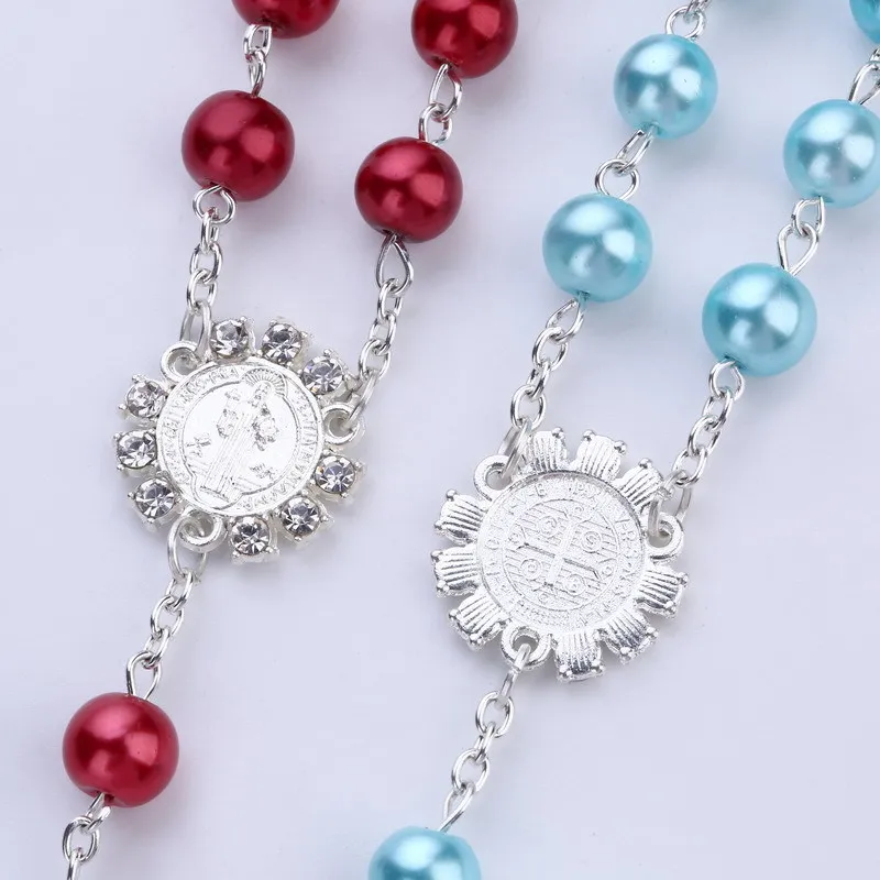 Католические Четки Ожерелье стеклянные бусины четки католические религиозные