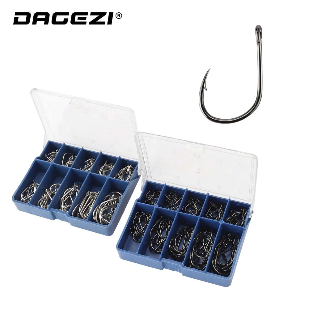 DAGEZI Высокоуглеродистая сталь рыболовный крючок 100 шт./лот#3/#4/#5/#6/#7/#8/#9/#10/#11/#12 колючие крючки для карп рыболовные принадлежности