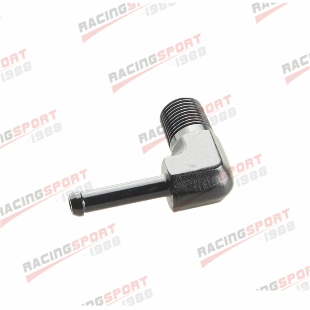 90 градусов 1/8 &quotNPT до 3/16&quot Барб адаптер фитинг алюминиевый черный | Автомобили и