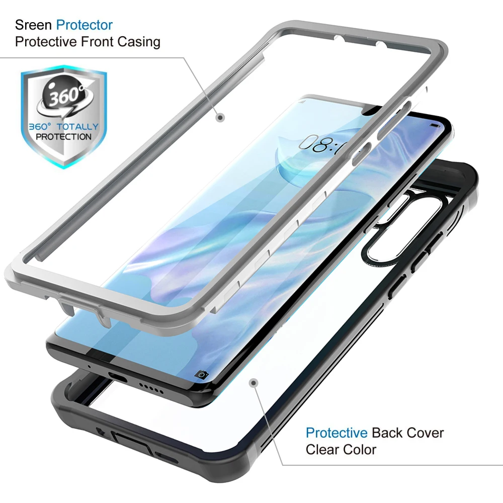 _ 360 полноразмерный защитный чехол для Huawei P30 Pro Чехлы противоударный бампер