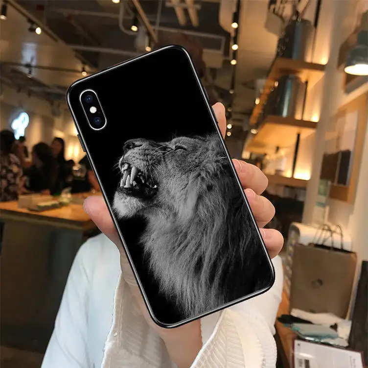 Милый мягкий силиконовый чехол из ТПУ в стиле ретро с изображением тигра льва Для