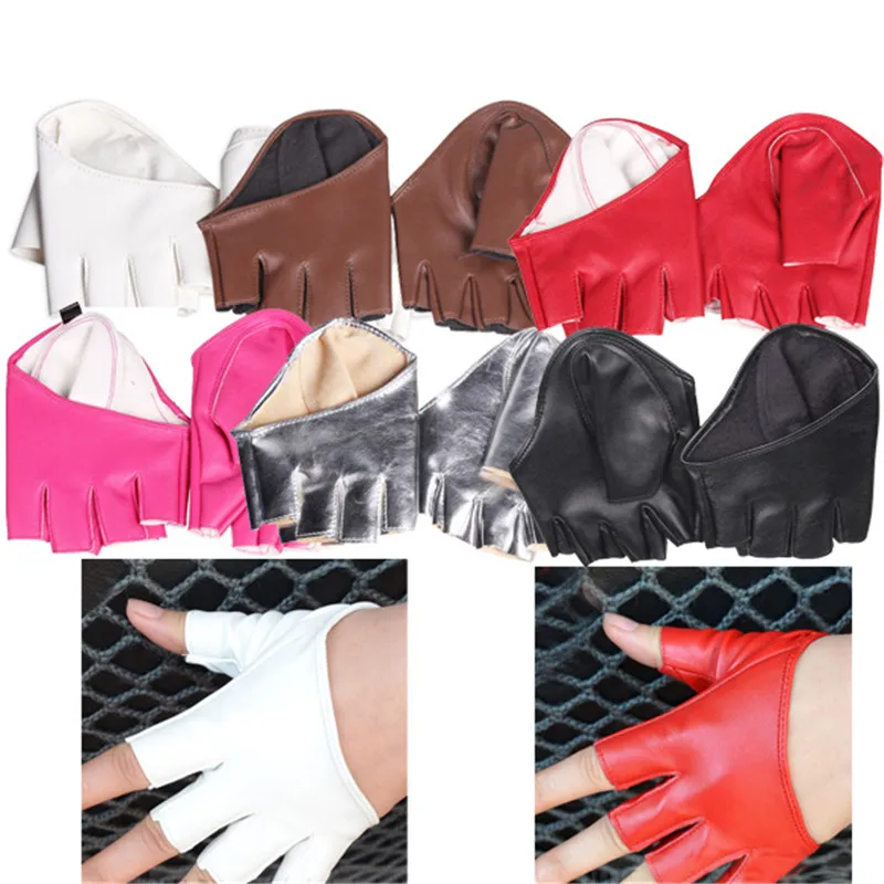 

Valink 2017 Fashion Woman Lady Trendy Tight Half Palm Finger Gloves Imitation Pu Leather Multicolor Fingerless Female Gloves Hot