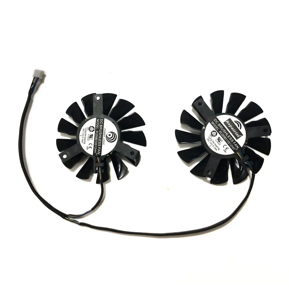 2 шт./компл. 75 мм DC 12V 0.35A 4Pin двойной вентилятор в качестве замены для MSI Twin Frozr III