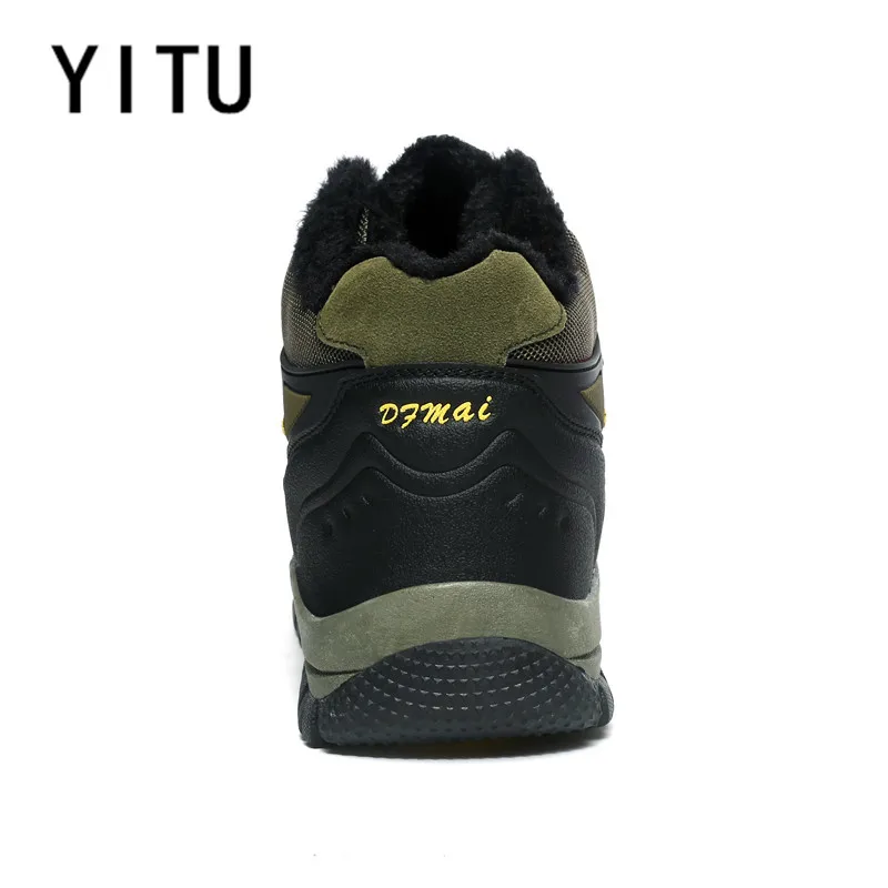 YITU/спортивная обувь мужские треккинговые ботинки зимние кроссовки с мехом для