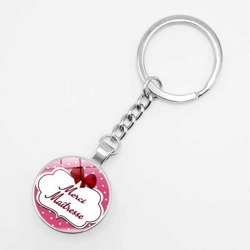 2019/Лидер продаж подарок учителю брелок для ключей модный серебряный стеклянный