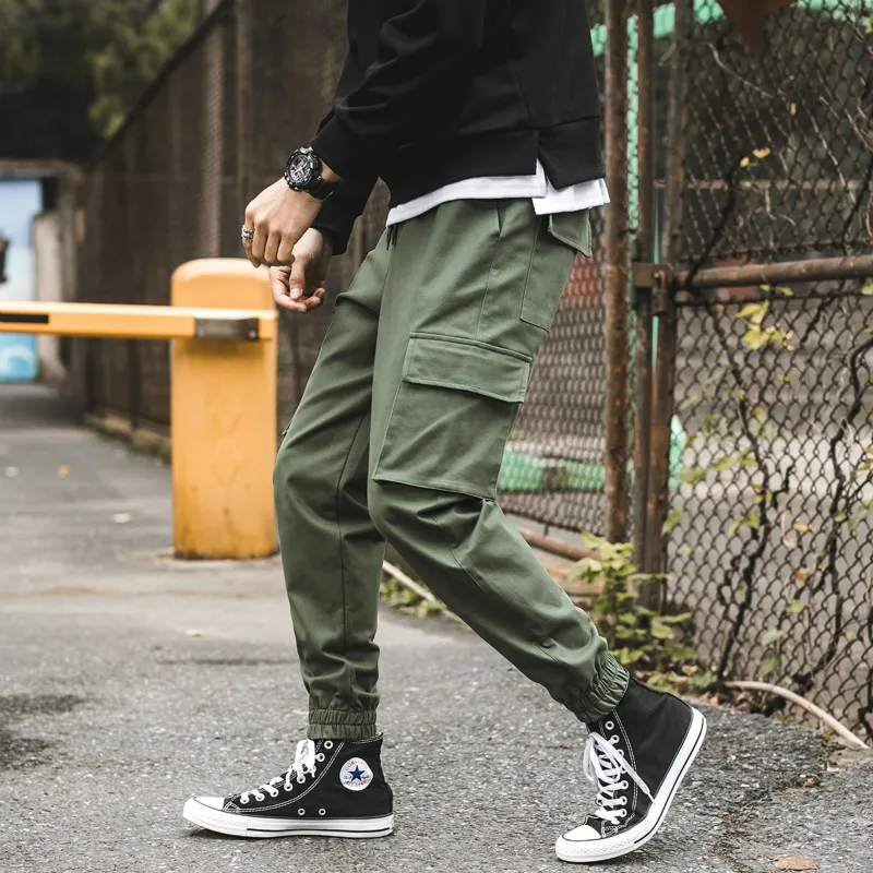 

Popular Tactical Pants Male 2020 New Elastic Waist Men Fashion Casual Streetwear Hip Hop Men's Cargo Pants Trousers Harem Pants