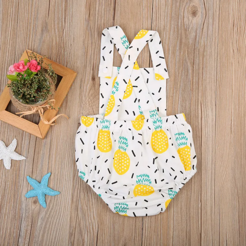 Комбинезон для новорожденных без рукавов с принтом ананасов на возраст 0 18