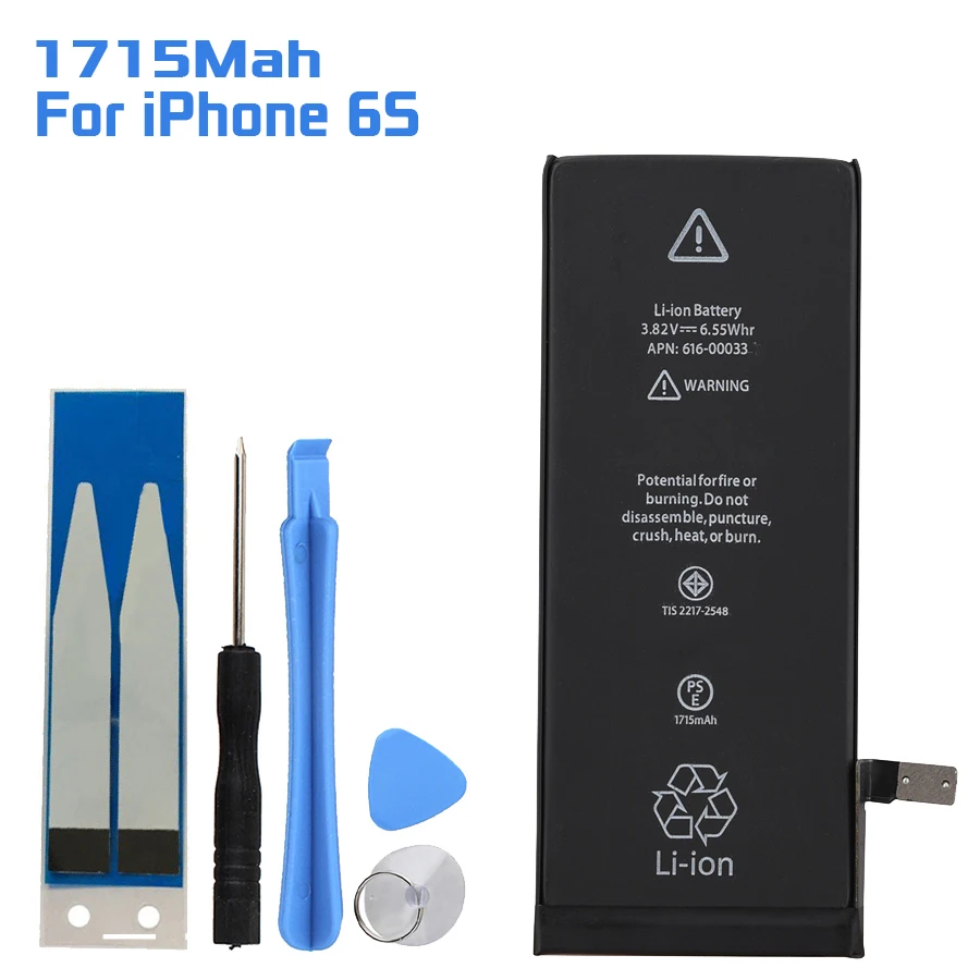 100% новейшая батарея для мобильного телефона iPhone 5 6 s AAA уровня встроенные литиевые