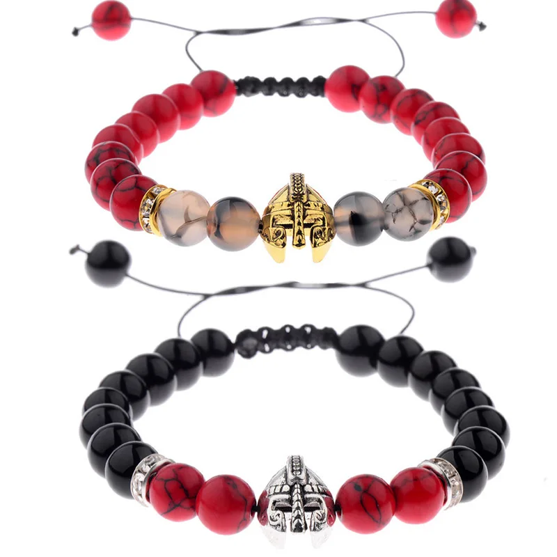 Прямая поставка очаровательный Рыцарь Воин шлем гладиатора браслет мужской