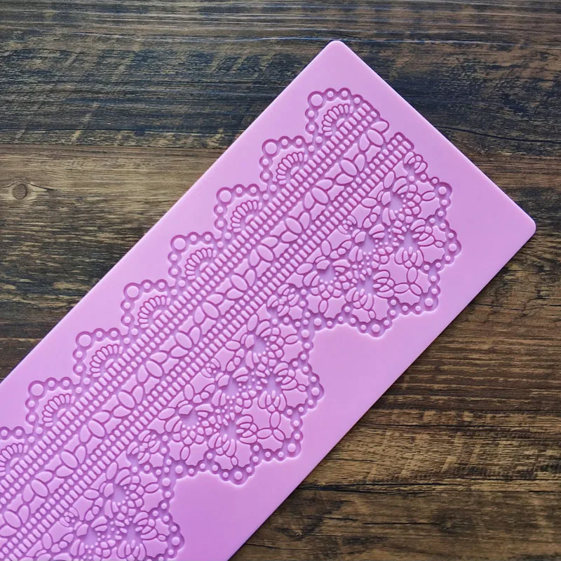 Винтажный шаблон кружева плесень силикона для края торта инструмент украшения |