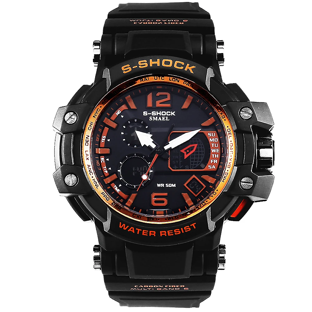 Мужские спортивные часы люксовый бренд G Style S SHOCK наручные цифровые аналоговые