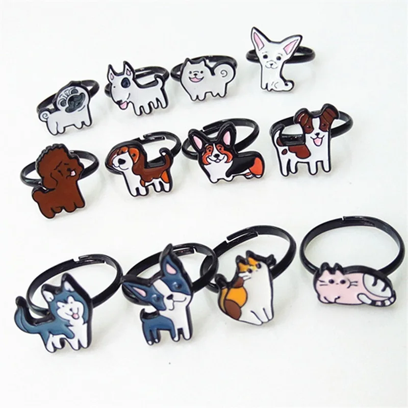 Женское кольцо с эмалью и собакой чихуахуа| |