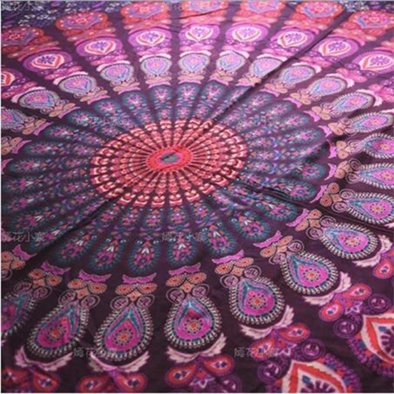 1 Шт. Женщины Ретро Цветочные Шифона Круглый Пляжное Полотенце Накидка Пляжная