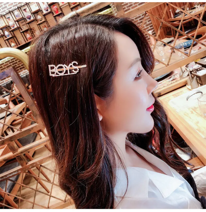 Pretty Sexy Girl Love Crystal Letter Hair Clips For Ladies Wedding Rhinestone Headwear Pins Beauty Tools Accessories | Украшения и