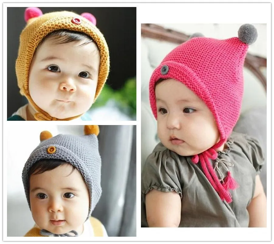 Новинка зимние шапки-шаровары с двумя помпонами шапка вязанные шапки для детей