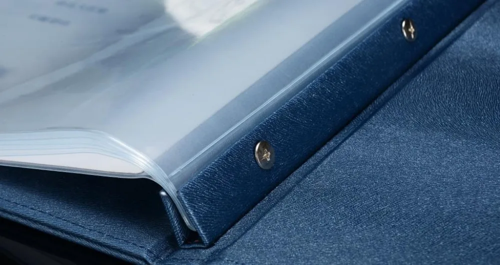 Customized A4 меню обложка для папки с пластиковыми карманами низкий MOQ customisedPU кожаный