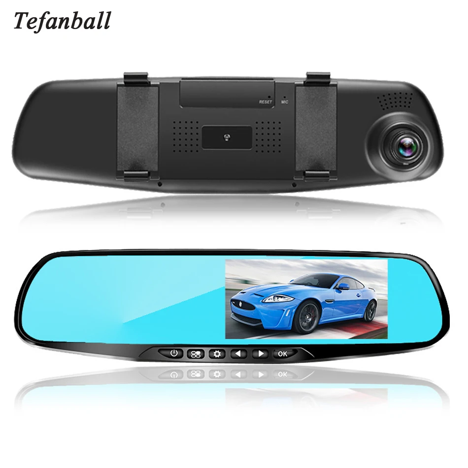 Автомобильный видеорегистратор HD 1080P Камера авто 4 3 дюймов зеркало заднего вида